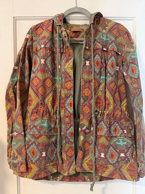 Boho Printed Hooded Anorak Jacket - Multi